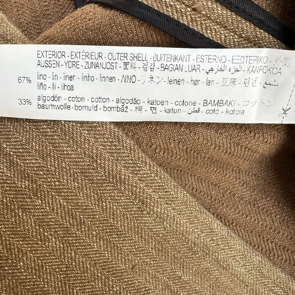 NWOT Zara Rustic Brown Linen Cotton Fall/Winter Trench Coat - Size XS - Picture 16 of 16